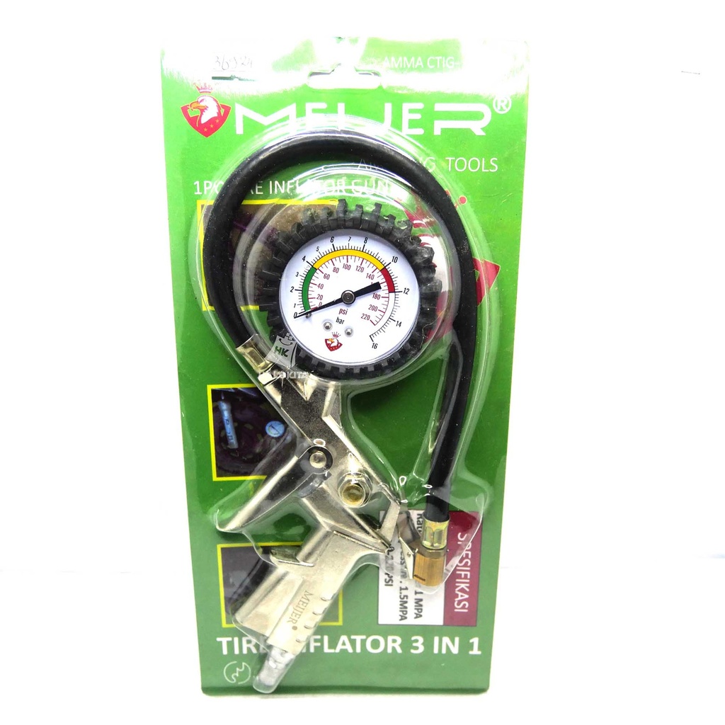 MEIJIER TIRE INFLATOR GUN 3 FUNGSI / AIR PRESSURE GUN ALAT ISI ANGIN