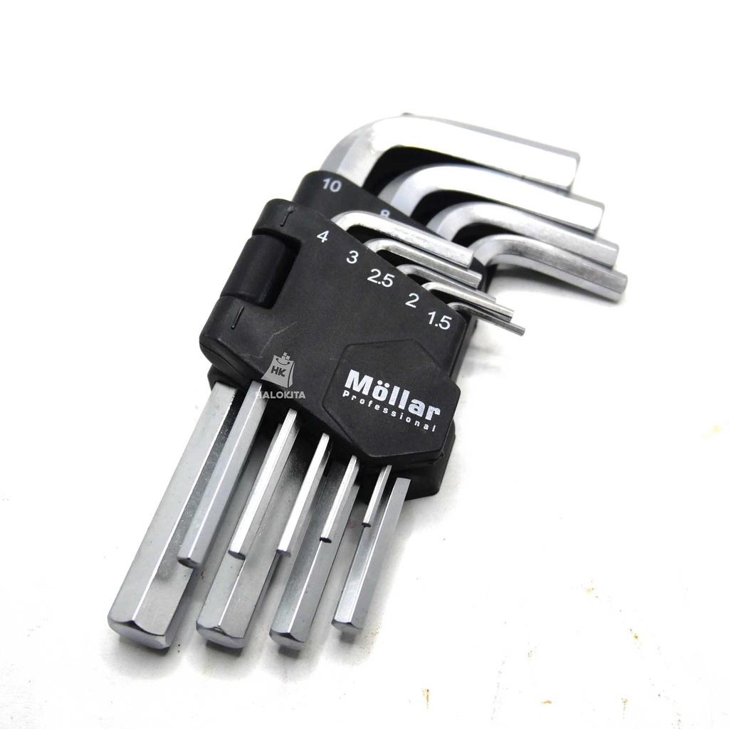 MOLLAR KUNCI L PENDEK SET 9 PCS MLR-650113 / HEX KEY SHORT FLAT END