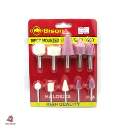 [85472] BISON BATU OSCO SET 10 PCS MATA BOR BATU GERINDA BOTOL MOUNTED STONE